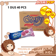 BISKITOP - (1 DUS) CHERRY COOKIES 60g Biskuit Anak Dewasa Enak Rasa Buah Cherry Biscuit Biskitop Mur