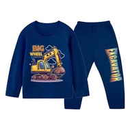 Baju Piyama Tidur Gambar Excavator Stelan Panjang Anak Laki Laki Usia 1-10thun KS-676