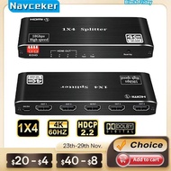 2026 Best HDMI Splitter 1x2 HDMI 2.0 Splitter 4K HDMI Video Audio Splitter Support 3D HDR 4K 60Hz Sp