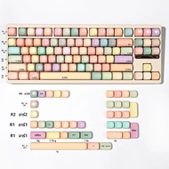Rainbow Candy MOA Keycaps 127 คีย์ Dye-Sublimation PBT Keycaps น่ารัก Custom Keycap ชุดสําหรับ MX Sw