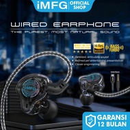 IMFG i-Y4 3D Subwoofer Headphones: Powerful bass, transparent black cable, wired headphones with mic