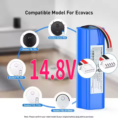 14.8V Battery for Ecovacs Deebot Ozmo 950，X1 Omni,X1 Turbo, X1 Plus,T8/T8+,T9/T9+,T10/T10+ Robot Vac