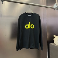 Alo'q Casual Sports Long-Sleeve T-Shirt with Contrasting Letter Print - Loose Fit for Men & Women