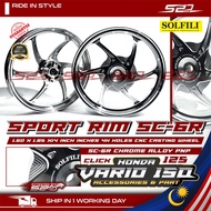 Sport Rim SOLFILI VARIO 125 150 CLICK 1.60 X 1.85 X 14 INCH Wheel 6 Batang 4 Holes CNC Casting SC-6R