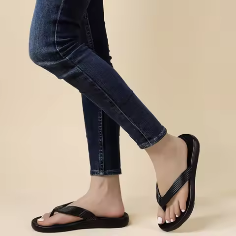 Female EV Slippers with Clip On Beach Shoes for Couples Shock-Absorbing Arch Support Cool Slippers f