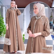 Baju Innayah Dress Gamis Bordir Kondangan Wanita Muslimah Dewasa Terbaru 2024 Mewah Kekinian