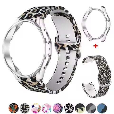 Leopard Printed Strap For Samsung Galaxy 4/5 40mm 44mm 5 Pro 45mm Silicone Bracelet For Watch 4 Clas