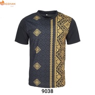 Men Collar T-shirt Jersey Material Batik Print | Baju Jersi Kolar Lelaki | Baju T-shirt Corak Batik Lelaki |5