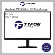 ViewSonic 24" Inch Full HD Widescreen 1920x1080 60Hz 4ms LED Flat VA Panel Frameless LCD Monitor VA2