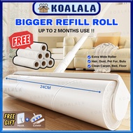 【10 Roller Refill】+ 24CM Lint Roller Detachable Dust Hair Pet Fur Remover Bulu Roller Cloth Cleaner
