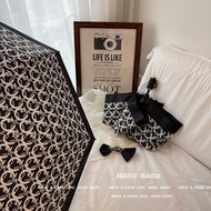 presbyopic temperament, ascetic, fully automatic folding umbrella, dual-purpose umbrella, black rubb