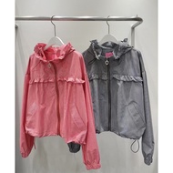 [genies Elf] Plaid Hooded Jacket Red Black Loose Korean 3