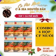 Combo 6 hộp(60 gói) Cafe Muối Hòa Tan Cà Phê Muối Chuẩn Vị Huế C&Sea Tiện Lợi Thơm Ngon Giá Rẻ