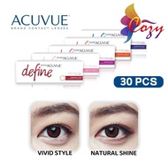 (30 pcs) Acuvue Define Daily Disposable Silicone Hydrogel Cosmetic Color Contact Lenses 1/3