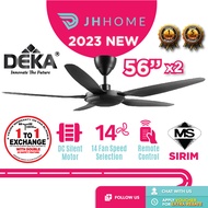 [Twin Pack] Deka 56" 5 Blade 14 Speed DC33 PRO | 12 Speed DDC21 | DC Motor Ceiling Fan With Remote C