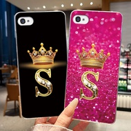 Casing For Apple iPhone 4 / 4S Phone Case Clear Soft TPU Fashion Crown Initial Letter Jelly Back Cov