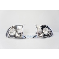 K.A.M. BMW E46 98 99 00 2D 2 Door Crystal Diamond Silver Frame Corner Light Set