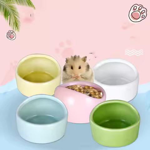 Hamster Bowl Food Dish Ceramic Small Animal Bowl Prevent Knocking Over For Food Splashing Gerbil Chi