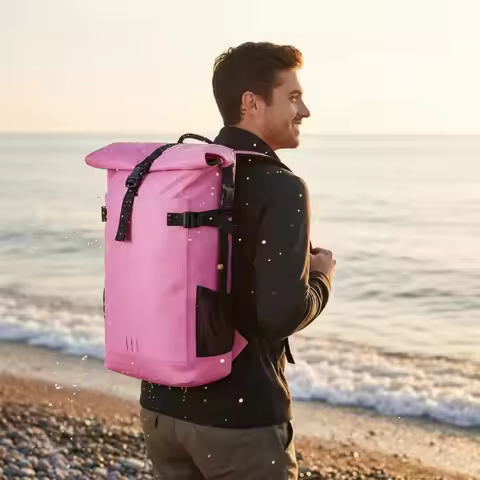 Waterproof Backpack Lightweight Roll Top Dry Bag Kayaking Dry Bag Padded Shoulder Straps PVC Waterpr