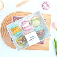2pcs  Desert Transparent Box Macaron.Chocolate Covered Strawberries. Cookie Packaging Box