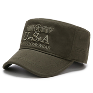 หมวกแก๊ปปักลายพรางทหารนาวิกโยธินสหรัฐหมวกลายพรางหมวกทรงแบนสำหรับผู้ชายหมวกผ้าฝ้ายสหรัฐอเมริกา