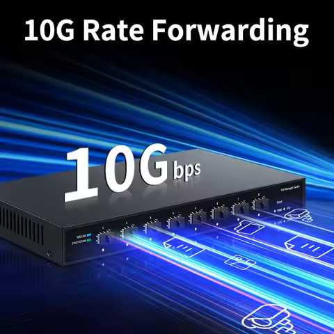 HORACO 10Gb Smart Web Managed SFP+ Ethernet Switch 8 Port 10000Mbps Optical SFP+ Network Switch Home