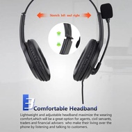 Wired USB Headset Computer Teaching Telephone Headset with Microphone Type-C Suitable for Zoom Skype