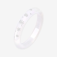 CTS Butterfly Snowflake White Moonlight Chalcedony Bangle  CHOW TAI SENG 周大生 E1WC00835CH E1WC00835CH