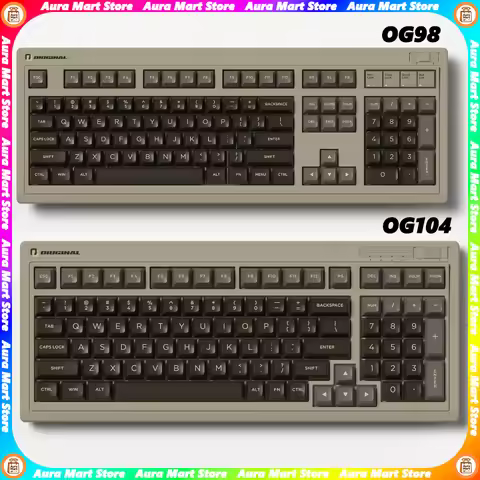 FL·ESPORTS OG104/OG98 Wireless Tri-mode Retro Mechanical Keyboard 12000mAh Gasket Hot Swap PC Esport