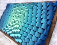 吸音板 - 3D 木牆藝術 - 綠松石藝術品 - 喬遷禮物