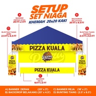 SET NIAGA BANNER & BUNTING UNTUK KHEMAH 20ftx20ft