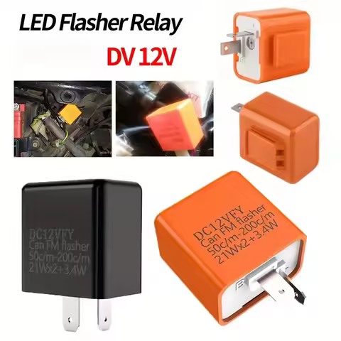 1Pcs 2Pin 12V Speed Adjustable LED Flasher Relay Electronic Flasher Relay Fixes Motorcycle Turn Sign