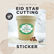 Eid al-fitr mubarak star cutting sticker - Hang tag Greeting Card Gift sticker hampers parcel box dus Birthday christmas cny ramadan lebaran