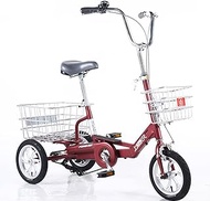 3 wheel bikes Three Wheel Bike 12" Adult Tricycle Bike Adult 3 Wheel Tricycle Aluminum Alloy Frame with Basket for Recreation Shopping Exercise Men's Women's Bicycles Cycling Pedalling