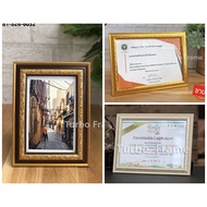 Gold Photo Frame Plain Hoque Color Ivory Size A5 B5 6x8 " A4 8x12" 10x12 " 11x14" ** With Mirror Sta