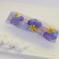 繡球花/龍船花真花押花韓式髮夾