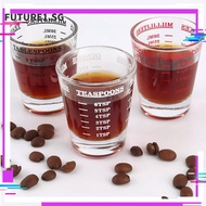 FUTURE1 Shot Glass Measuring Cup, Heat Resistant 60ml Espresso Shot Glass, Accessories Universal Espresso Essentials Measuring Shot Glass