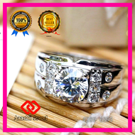 แหวน ประดับเพชร CZ Ring **AJR305WGM-KW** แหวนทองคำขาว แหวนเพชร แหวนผู้ชาย แหวนชาย **จัดส่ง ฟรี!! + ช