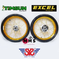 Y125Z Y125ZR Takasago Excel Japan Rim Alloy 1.60x17, RCB Lidi Gold, Hub Gantang Chrome with Tyre