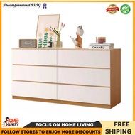 HK Ready Stock Storage Cabinet 3/ 4/ 5 Chest Of Drawers Natural Wood Style Chest Drawer Multiple Des