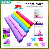 2mm|Uf`EvaiJ%Yoga Mat Exercise Pad Non-Slip 173>c>x/Sz,61cm