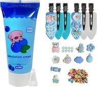 DIY Decoden Cream Kit, Decoden Whipped Cream Glue Hair Clips, Simulation Fake Cream Glue, Suitable f