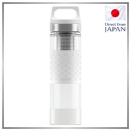 SIGG Double Wall Glass Bottle 400ml with Tea Infuser – Hot & Cold Water Bottle with Filter BPA-Free