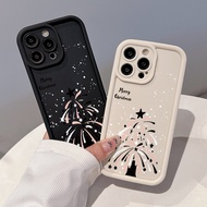 Black and white Christmas trees Case Compatible For IPhone 13 15 7Plus 14 12 11 Pro Max 8 6 7 6S Plus X XR XS MAX SE 2020 Cartoon Couples