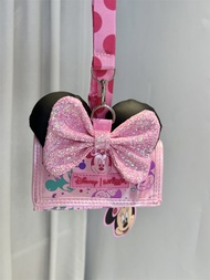 Smiggle Minnie มิกกี้เมาส์มีสายคล้องกระเป๋าสตางค์แบบเคลื่อนไหวได้กระเป๋าเด็กกระเป๋ากระเป๋าเก็บบัตรกล่องใส่ของเอนกประสงค์ของขวัญสำหรับเด็กสายคล้องแบบติดได้