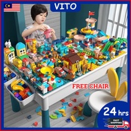 ✭【Free Chair】Multifunctional Building Block Table For Kids Gaming Table And Chair Set♒