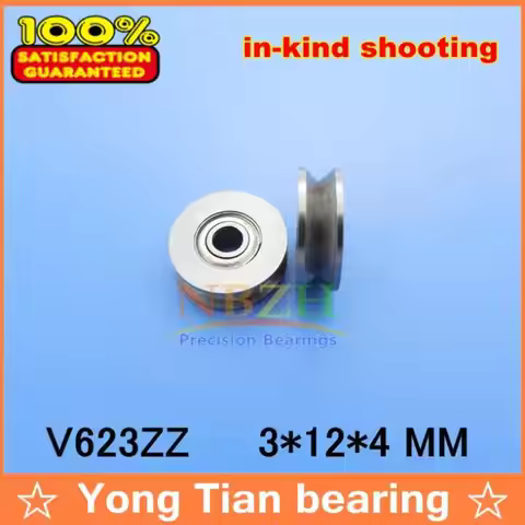 10 pcs V623ZZ V groove roller wheel ball bearings 3*12*4 mm embroidery machine pulley bearing V623 6