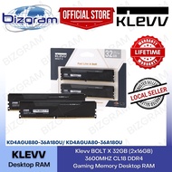 Klevv BOLT X 32GB (2x16GB) 3600MHZ CL18 DDR4 Gaming Memory Desktop RAM (KLVB-KD4AGU880-36A180U) Lifetime Warranty