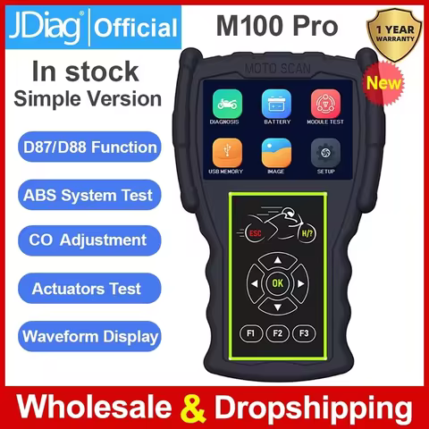 2026 JDiag M100 Pro Motorcycle Handheld Scanner Multilingual Diagnostic Tool Universal 2 in 1 Scanne