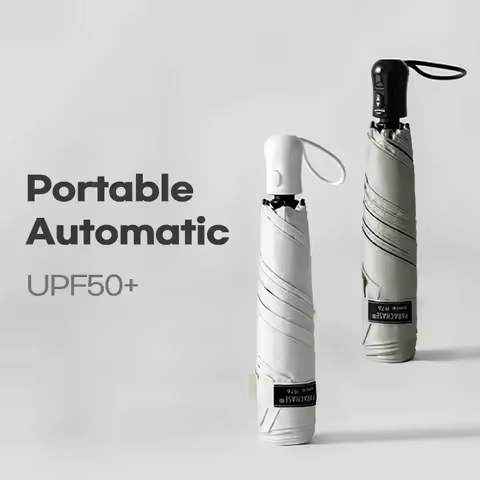 Parachase Portable Automatic Umbrella Parasol Lightweight Sun Umbrella Foldable UV Protection Small 
